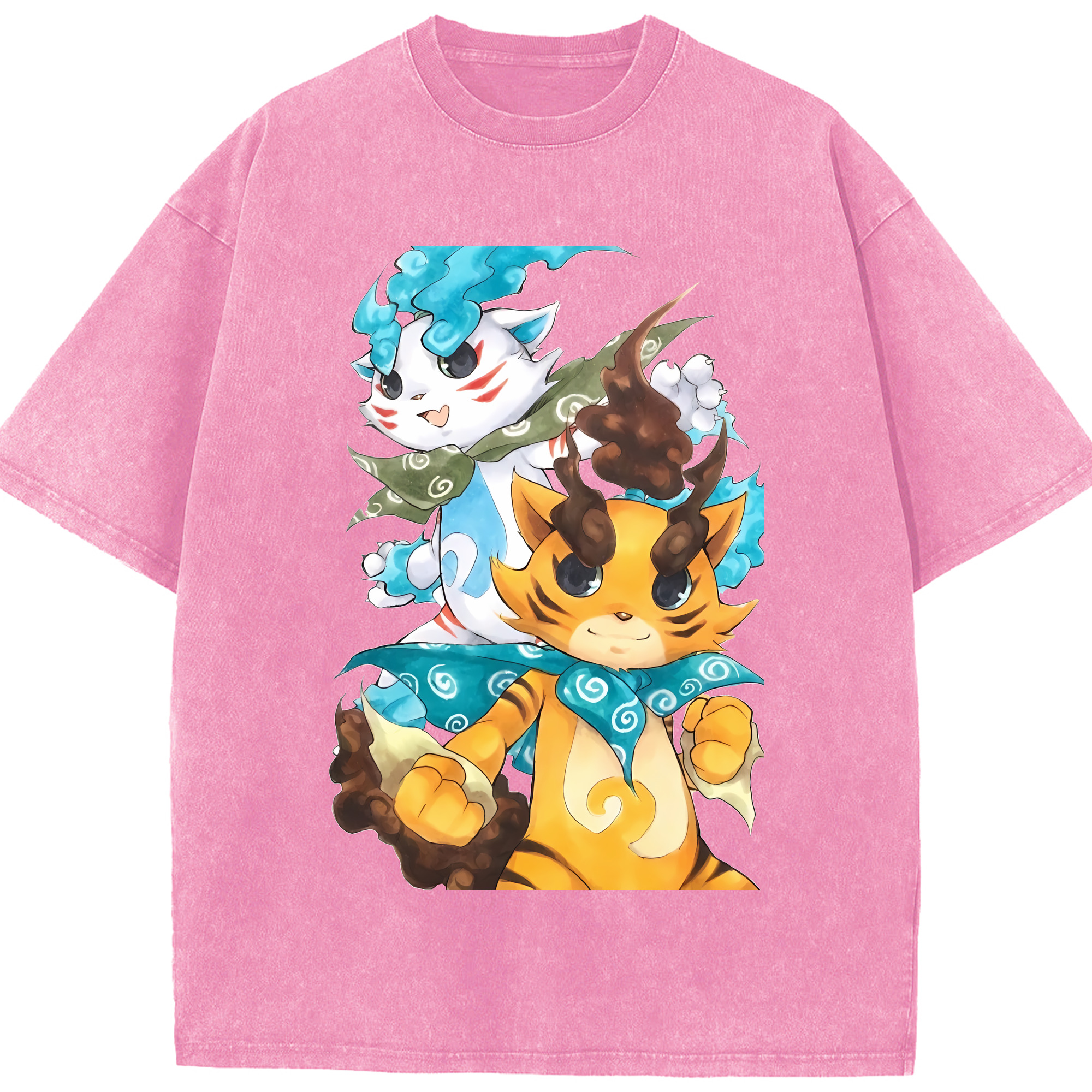 （画像用） 妖怪ウォッチ Yo-kai Watch 綿100% ヴィンテージ風 半袖Tシャツ（フロントプリント）